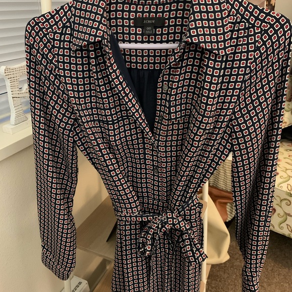 J.CREW Button-front dress in geometric print size 00 - Picture 4 of 5